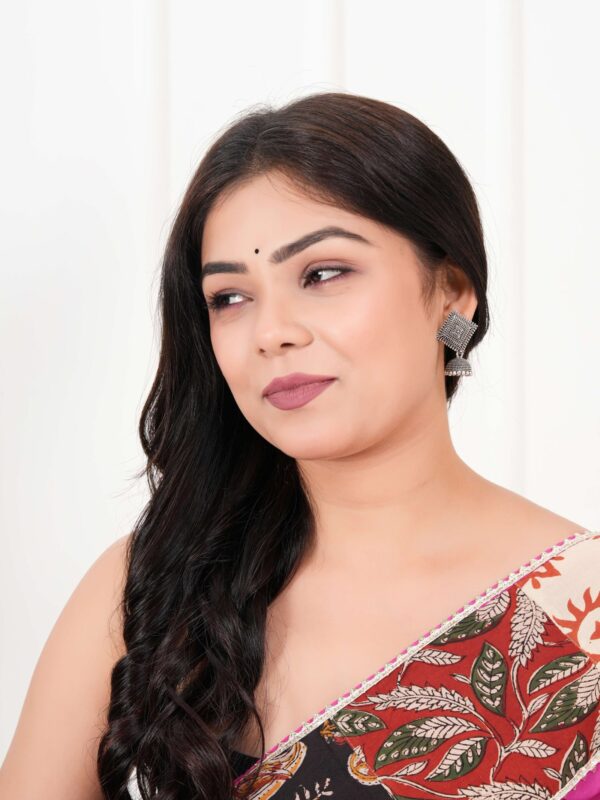 Women Traditional Silver AZ838-OXidised Jhumka Set | German Silver Chand Baliyan & Jhumkas Earrings for Women | Birthday & Anniversary Gift -AZ838-OX-ER50 - Image 3